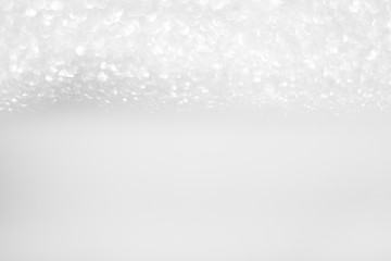 Fototapeta premium Blurred of Silver foil effect make many bokeh for abstract background