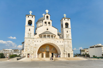 Fototapeta na wymiar Cathedral of resurrection of Christ in Podgorica (Montenegro)