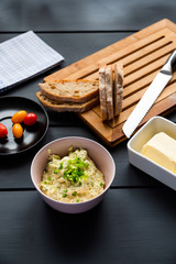 egg paste with bread
