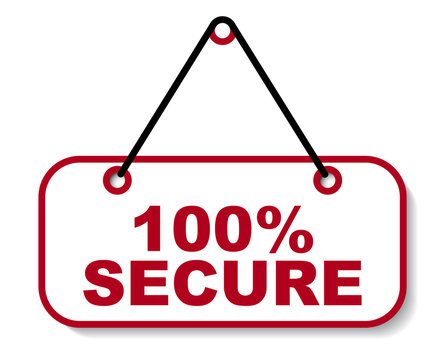 red vector banner 100% secure