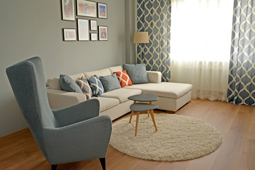 The living room in the Scandinavian style