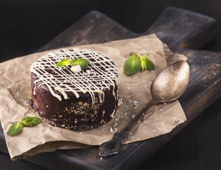 chocolate cake with cream