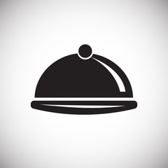 Dish plate with lid on white background icon
