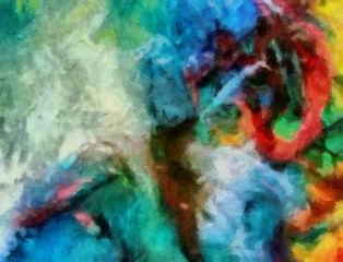 Abstract grunge background. Dirty style pattern. Simple painting art template with large textured brush strokes. Colorful pretty texture drawing by hand. Digital indigo wallpaper. Vintage backdrop. 