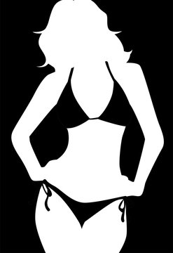 Sexy woman posing silhouette