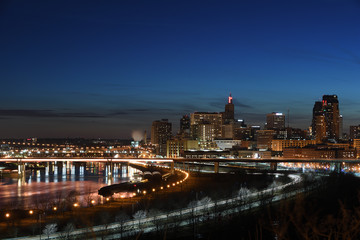 St Paul night skyscrapers 