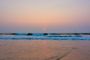 Sunset in the misty West