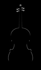 white silhouette of a violin on a black background © natalylad