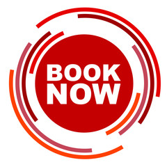 red vector banner book now