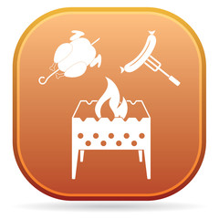 Brazier, chicken and sausage icon
