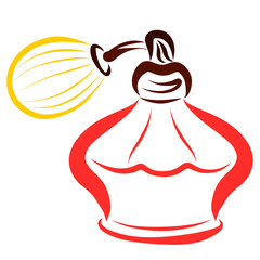 Beautiful colorful women's perfume bottle or other cosmetics, vintage