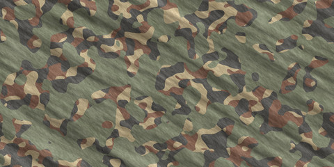 Green Army Camouflage Background. Military Camo Clothing Texture. Seamless Combat Uniform. © Aleksander