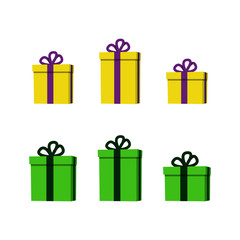 Gift box vector illustration. Flat design. Christmas present symbol