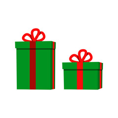 Gift box vector illustration. Flat design. Christmas present symbol