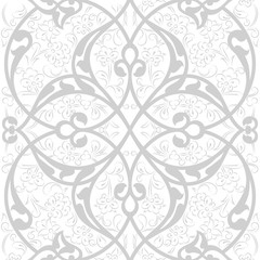 Iznik tile seamless pattern design, classical Ottoman Turkish style floral decoration