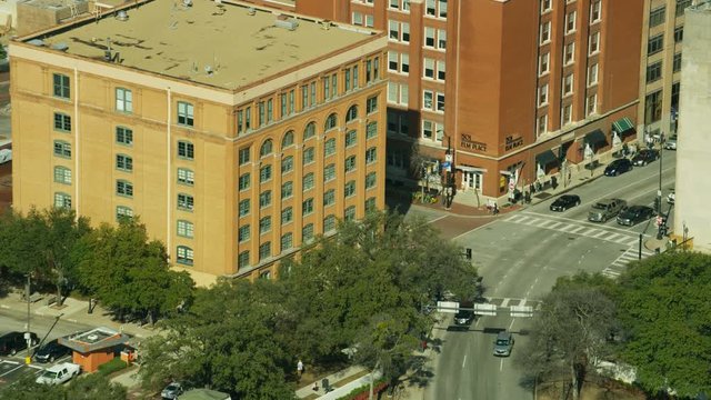 Aerial Dealey Plaza where JFK was assassinated Dallas