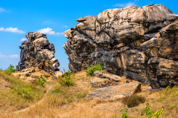 devil's wall in Harz, Germany on a sunny day