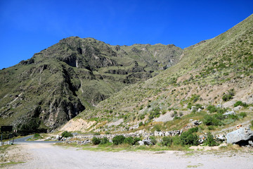 Mountain Road on the Peruvian Altiplano, Colca Canyon, Arequipa, Peru, South America 