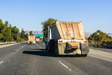 Truck transporting raw materials