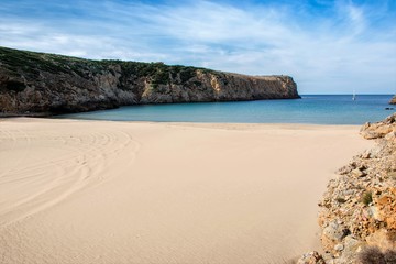 Cala Domestica, paradiso di mare, si trova nella costa occidentale della Sardegna, a circa 2 km dal piccolo comune di Buggerru, Sardegna - Italia
