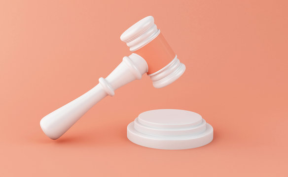 3d Gavel on white background. Law concept.