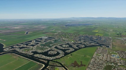 Aerial view Discovery bay waterfront community lowlands SA