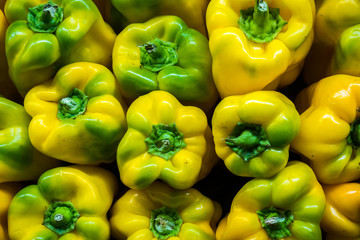 Whole fresh yellow peppers