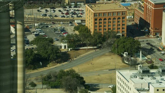Aerial Dealey Plaza where JFK was assassinated Dallas
