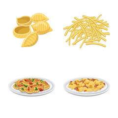 Vector illustration of pasta and carbohydrate icon. Collection of pasta and macaroni stock vector illustration.