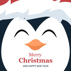  Penguin face Christmas card brochure