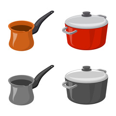Isolated object of kitchen and cook sign. Collection of kitchen and appliance vector icon for stock.