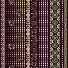Foto op Plexiglas Folk ornamental seamless pattern. Geometric ethnic wallpaper, colorful backdrop. Abstract geometric pattern © sunny_lion