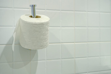 Tissue with white background in the bathroom