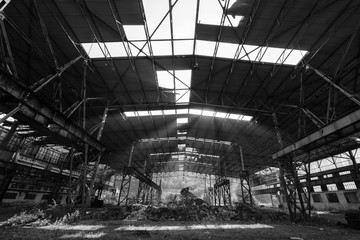 An abandoned industrial factory 