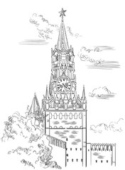 Vector hand drawing Moscow-9