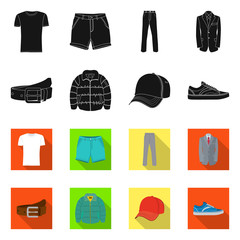 Isolated object of man and clothing symbol. Collection of man and wear vector icon for stock.