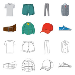Fototapeta premium Vector design of man and clothing logo. Collection of man and wear stock symbol for web.