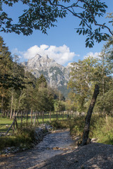 Fototapeta na wymiar mountain landscape with lake next to Werfenweng