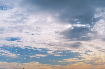 Fototapeta premium Lilac blue sky at sunset. Pink and blue sky at dawn.