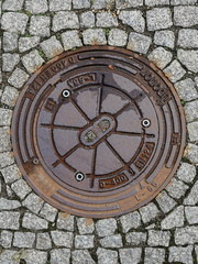 Manhole cover on the street