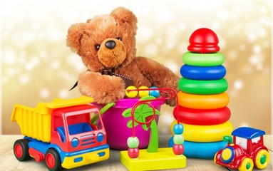 Toys collection isolated on  background