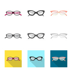 Isolated object of glasses and frame logo. Set of glasses and accessory vector icon for stock.