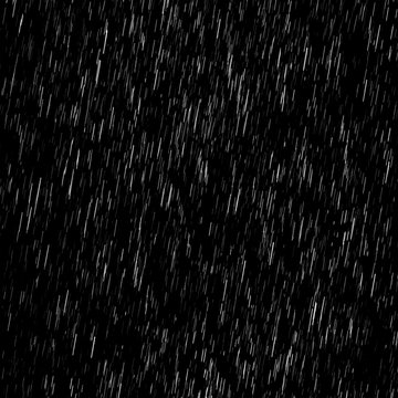 Isolated visual effect of rain on the black background. Overlay for photos. 