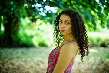 Young Greek Lady Portrait in UK, Coventry Park