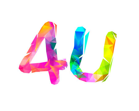 4u. For you. Sign of triangular letters