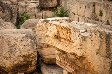 Roman ruins of ancient Heliopolis. Baalbek, Bekaa Valley, Lebanon.