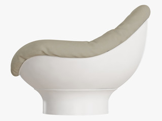 Soft armchair side view 3d rendering