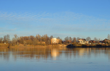 Neva River on the outskirts of St. Petersburg.