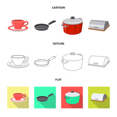 Isolated object of kitchen and cook symbol. Collection of kitchen and appliance vector icon for stock.