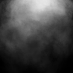 Isolated white fog on the black background, smoky effect for photos and artworks. Overlay for photos.